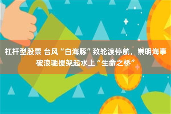 杠杆型股票 台风“白海豚”致轮渡停航，崇明海事破浪驰援架起水上“生命之桥”