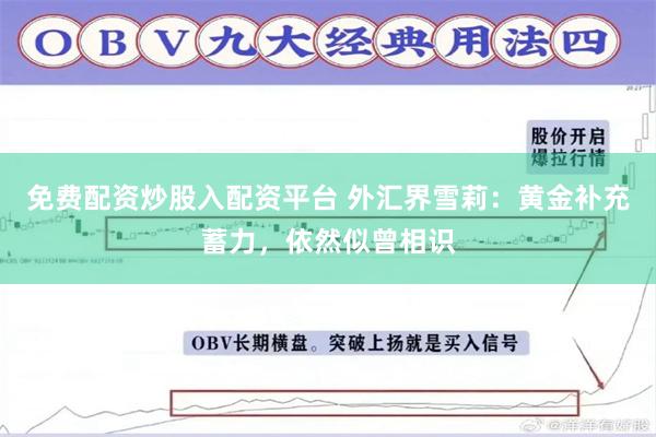 免费配资炒股入配资平台 外汇界雪莉：黄金补充蓄力，依然似曾相识