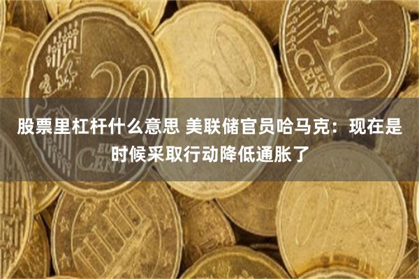 股票里杠杆什么意思 美联储官员哈马克：现在是时候采取行动降低通胀了