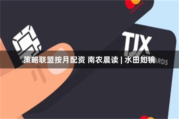 策略联盟按月配资 南农晨读 | 水田如镜