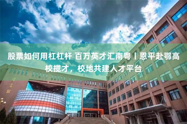 股票如何用杠杠杆 百万英才汇南粤丨恩平赴鄂高校揽才，校地共建人才平台