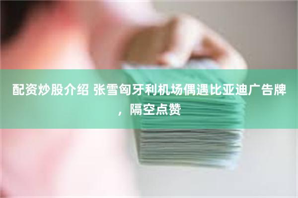 配资炒股介绍 张雪匈牙利机场偶遇比亚迪广告牌，隔空点赞