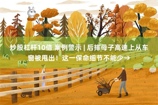 炒股杠杆10倍 案例警示 | 后排母子高速上从车窗被甩出！这一保命细节不能少→